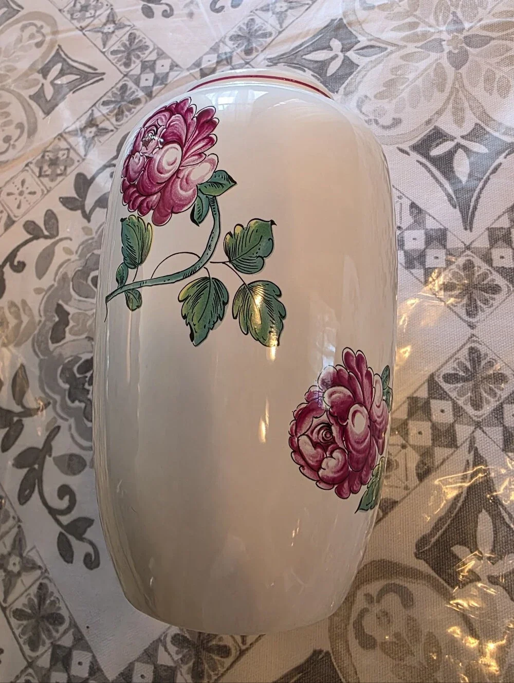 Tiffany & Co. 'Strasbourg Flowers' Portugal Ceramic Vase - Vintage Hand-Painted